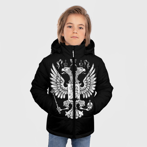 Зимняя куртка для мальчиков 3D Двуглавый орел, цвет черный - фото 3