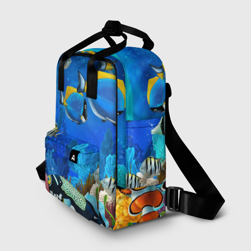 Женский рюкзак 3D с принтом Экзотические рыбки, фото на моделе #1