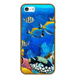 Чехол для iPhone 5/5S матовый Экзотические рыбки