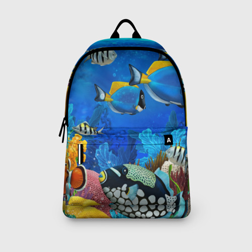 Рюкзак 3D с принтом Экзотические рыбки, вид сбоку #3
