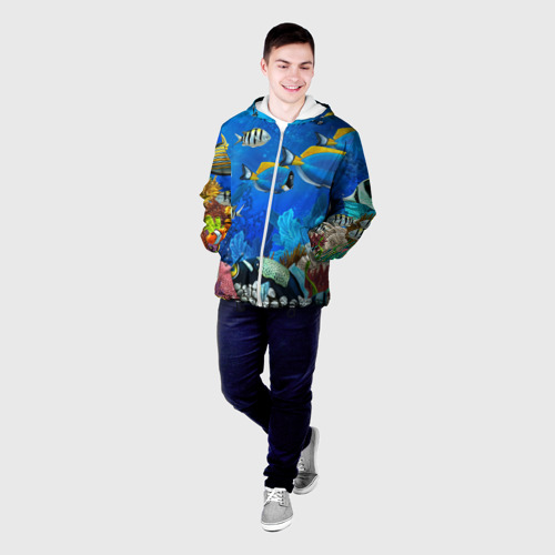 Мужская куртка 3D Экзотические рыбки, цвет 3D печать - фото 3