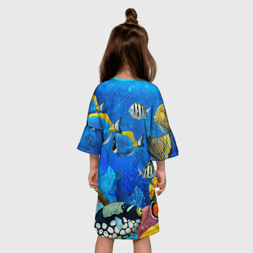 Детское платье 3D Экзотические рыбки, цвет 3D печать - фото 5