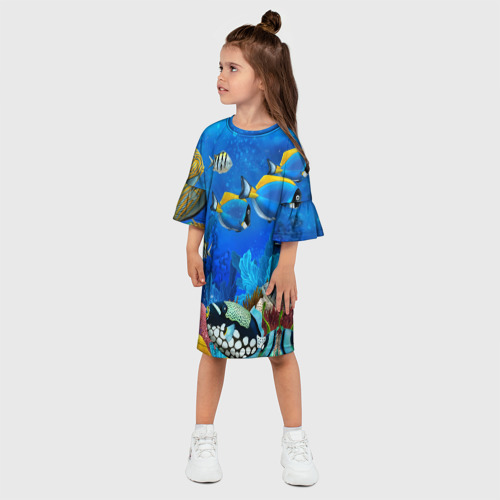 Детское платье 3D Экзотические рыбки, цвет 3D печать - фото 3