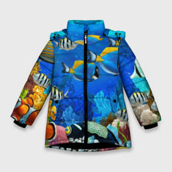 Зимняя куртка для девочек 3D Экзотические рыбки