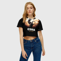 Женская футболка Crop-top 3D CSKA the best - фото 2