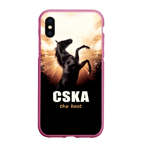 Чехол для iPhone XS Max матовый CSKA the best, цвет малиновый