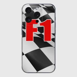 Чехол для iPhone 15 Pro Max силиконовый с защитой камеры Формула 1