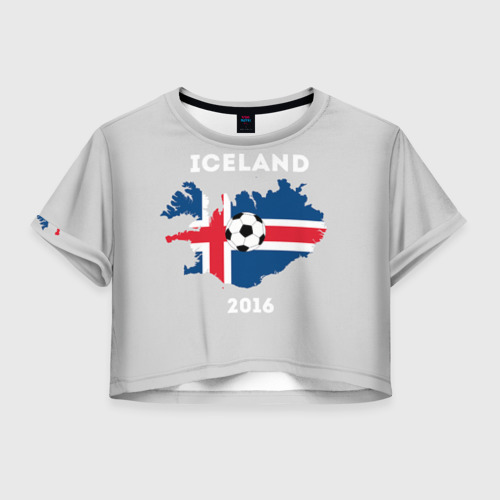 Женская футболка Crop-top 3D Исландия, цвет 3D печать