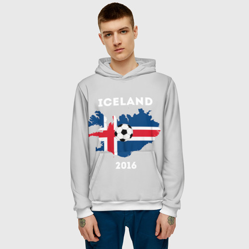 Мужская толстовка 3D Исландия, цвет белый - фото 3