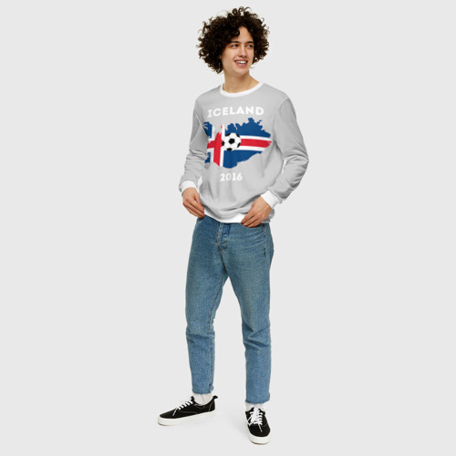 Мужской свитшот 3D Исландия, цвет белый - фото 5