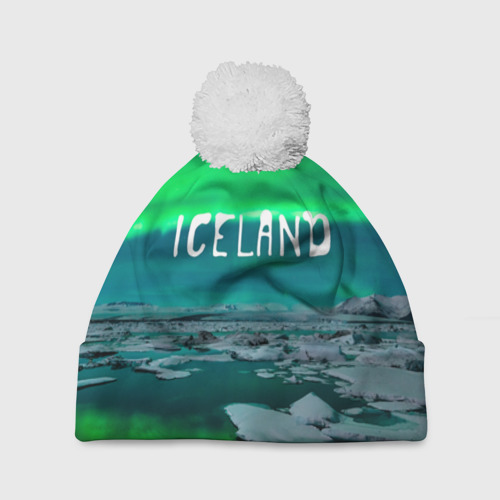 Шапка 3D c помпоном Исландия, цвет 3D печать