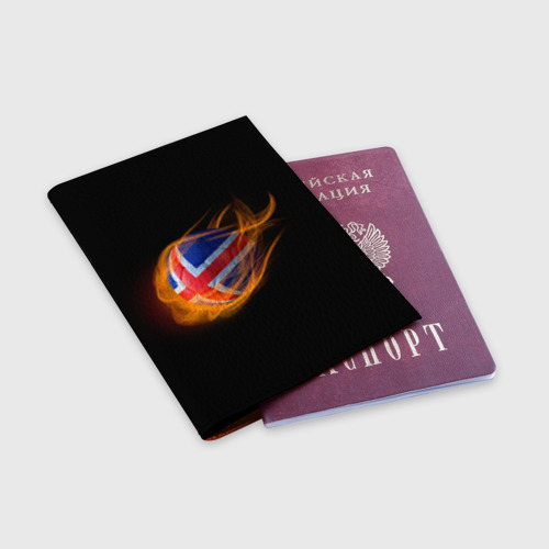 Обложка для паспорта матовая кожа Исландия, цвет оранжевый - фото 3