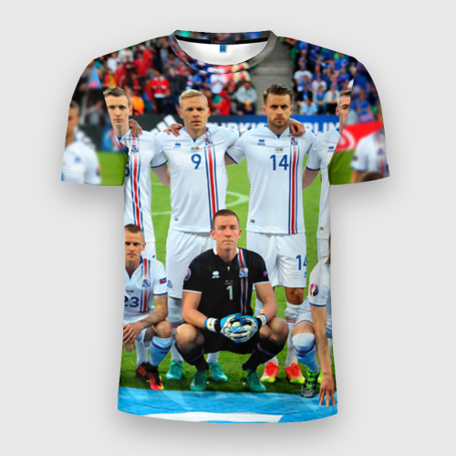 Мужская футболка 3D Slim Сборная Исландии по футболу