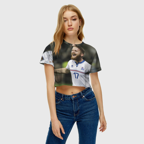 Женская футболка Crop-top 3D Aron Gunnarsson, цвет 3D печать - фото 3