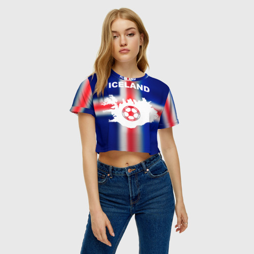 Женская футболка Crop-top 3D Исландия, цвет 3D печать - фото 3