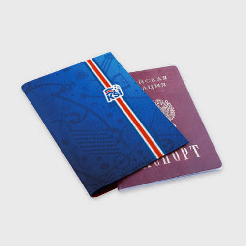 Обложка для паспорта матовая кожа Форма сборной Исландии по футболу, цвет красный - фото 3