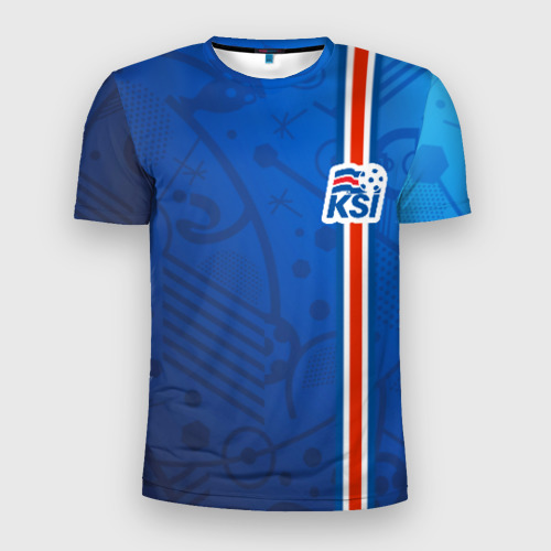 Мужская Спортивная футболка Форма сборной Исландии по футболу (3D)