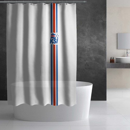 Штора 3D для ванной Форма сборной Исландии по футболу - фото 2