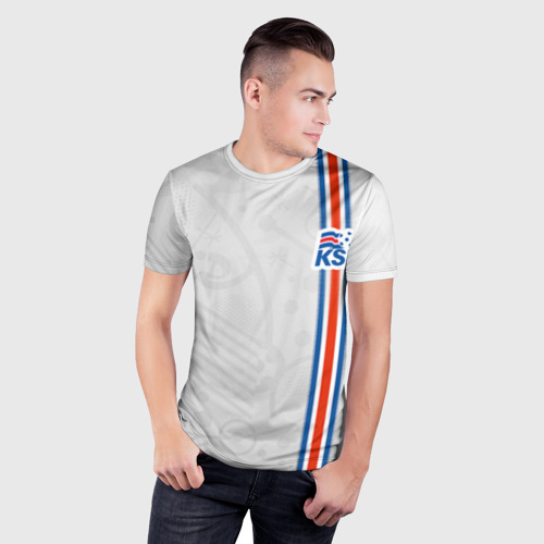 Мужская футболка 3D Slim Форма сборной Исландии по футболу, цвет 3D печать - фото 3