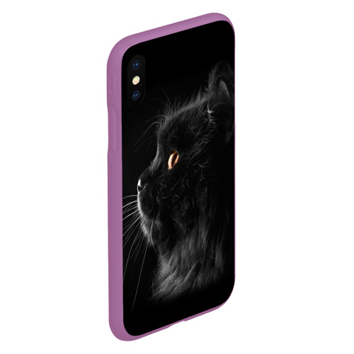 Чехол для iPhone XS Max матовый Милая кошечка, цвет фиолетовый - фото 3