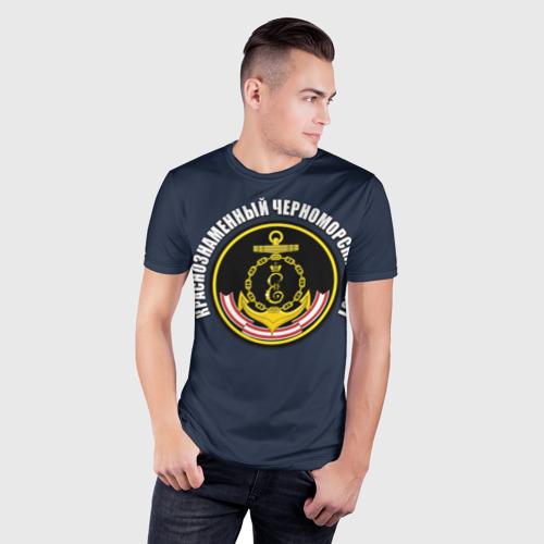 Мужская футболка 3D Slim Краснознамен черноморский флот, цвет 3D печать - фото 3