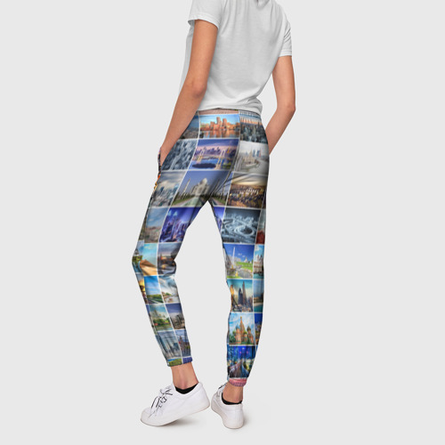 Женские брюки 3D Страны мира (10х10), цвет 3D печать - фото 4