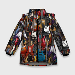 Зимняя куртка для девочек 3D Электрогитары