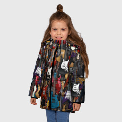 Зимняя куртка для девочек 3D Электрогитары - фото 2