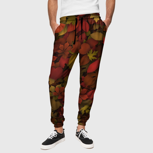 Мужские брюки 3D Осенние листья, цвет 3D печать - фото 4