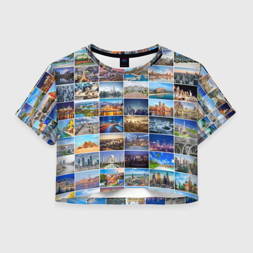 Женская футболка Crop-top 3D Туризм (10х10), цвет 3D печать