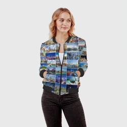 Женский бомбер 3D Страны мира 9х9 - фото 2