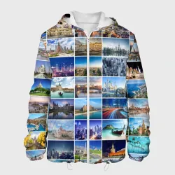 Мужская куртка 3D Страны мира 9х9