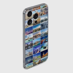 Чехол для iPhone 15 Pro силиконовый с защитой камеры Страны мира 9х9 - фото 2