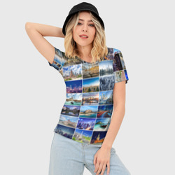 Женская футболка 3D Slim Страны мира 9х9 - фото 2