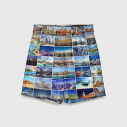 Детские спортивные шорты 3D Страны мира 9х9