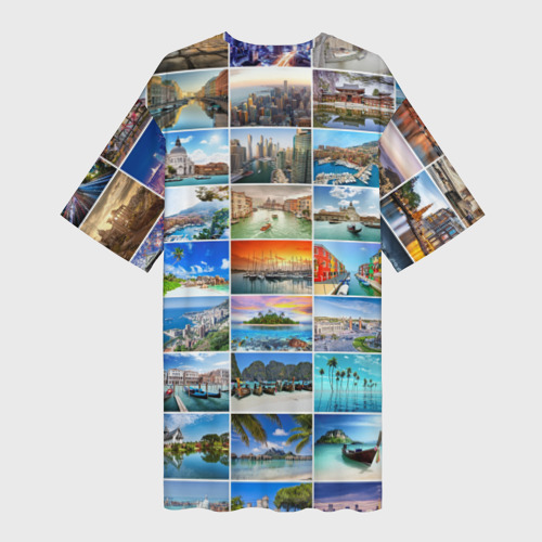 Платье-футболка 3D Страны мира 9х9, цвет 3D печать - фото 2