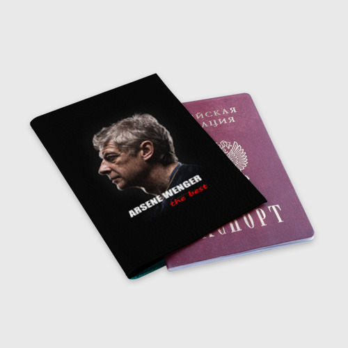 Обложка для паспорта матовая кожа Arsene Wenger (Arsenal), цвет бирюзовый - фото 3