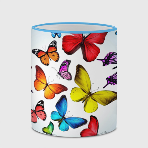 Кружка с полной запечаткой Butterflies, цвет Кант небесно-голубой - фото 4