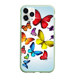 Чехол для iPhone 11 Pro матовый Butterflies