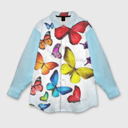 Женская рубашка oversize 3D Butterflies