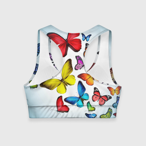 Женский спортивный топ 3D Butterflies, цвет 3D печать - фото 2