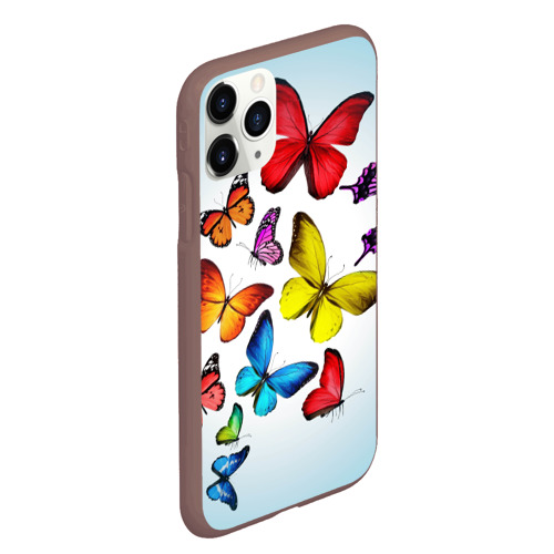 Чехол для iPhone 11 Pro Max матовый Butterflies, цвет коричневый - фото 3