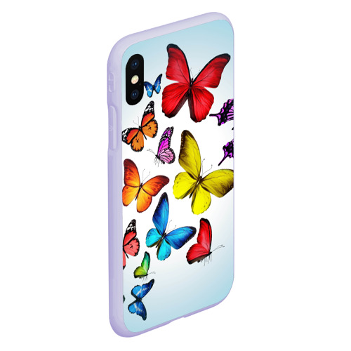 Чехол для iPhone XS Max матовый Butterflies, цвет светло-сиреневый - фото 3