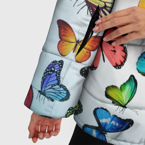 Женская зимняя куртка Oversize Butterflies, цвет светло-серый - фото 6