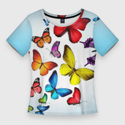 Женская футболка 3D Slim Butterflies