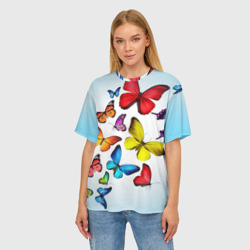 Женская футболка oversize 3D Butterflies - фото 2