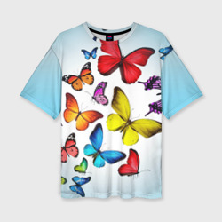 Женская футболка oversize 3D Butterflies