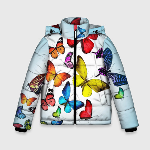 Зимняя куртка для мальчиков 3D Butterflies, цвет светло-серый