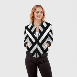 Женский бомбер 3D Полоски - фото 2