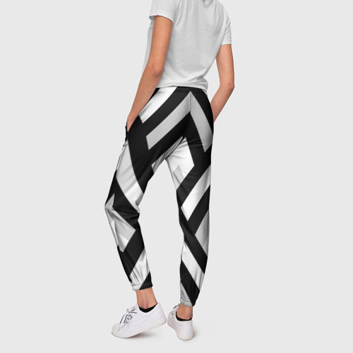 Женские брюки 3D с принтом Полоски, вид сзади #2